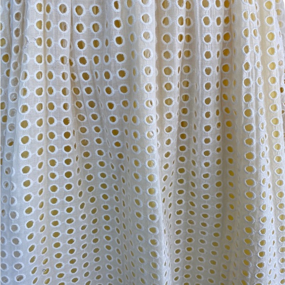 FRENCH CONNECTION Eyelet Dress with Yellow Contrast Underlay. Size:  2 - Picture 8 of 14